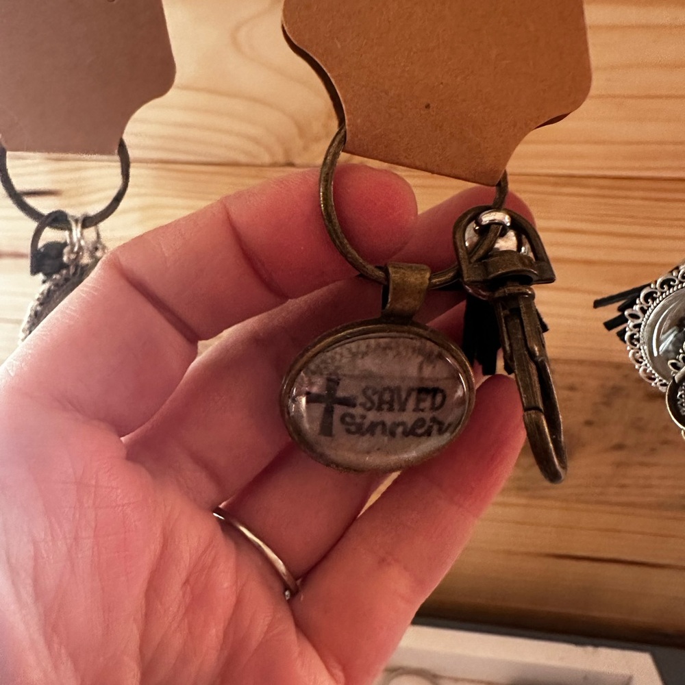Bronze Keychain with Inspirational Message